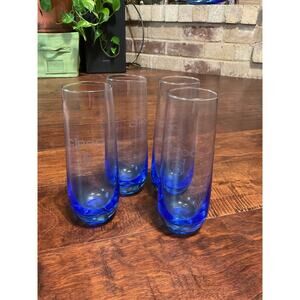 Ciroc Etched Blue Cocktail Stemless Glasses ~ Set of 4